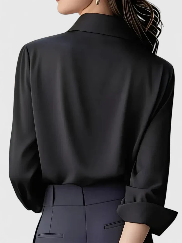 Women's Blouse | Satin Finish Button Through Shirt