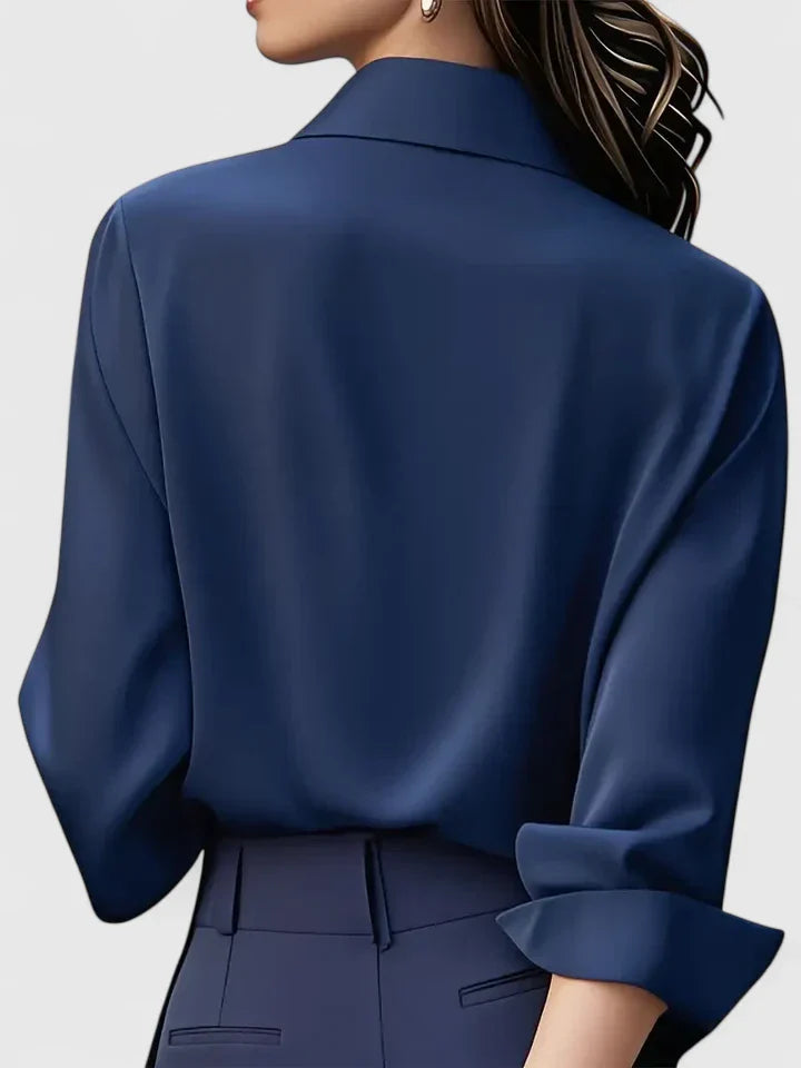 Women's Blouse | Satin Finish Button Through Shirt