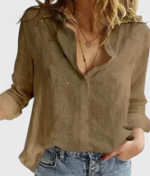 Women's Blouse | Scalloped Collar Button-Down