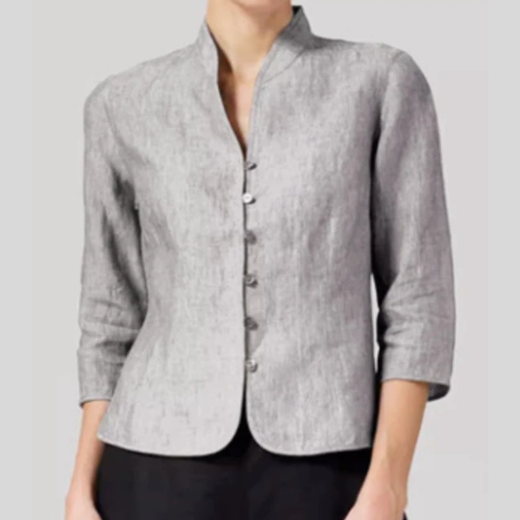 Women's Blouse | Stand Collar Button-Up