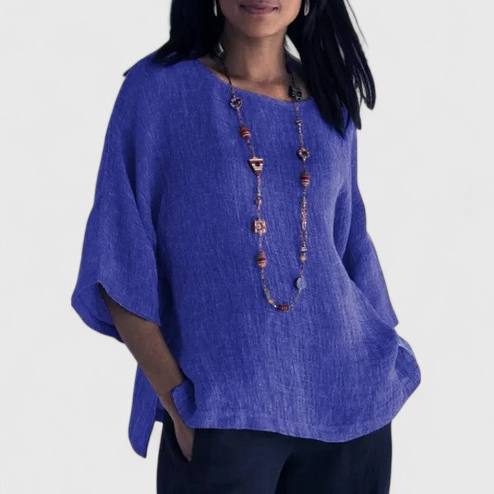 Women's Blouse | Textured Round Neck Oversized Top