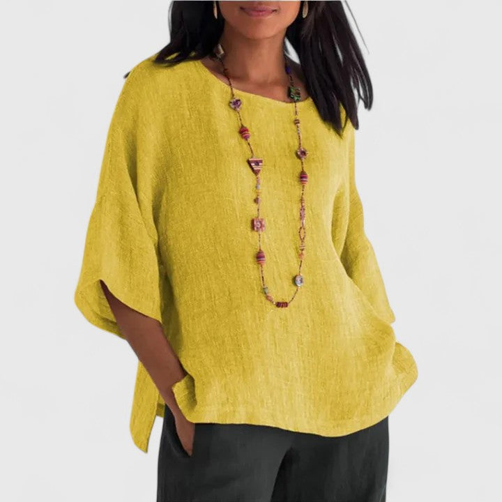 Women's Blouse | Textured Round Neck Oversized Top