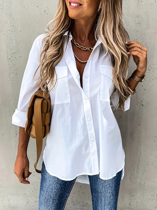 Women's Blouse | Utility Pocket Button-Up
