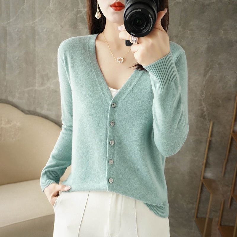 Women's Button-Down Cardigan | V-Neck & Long Sleeve