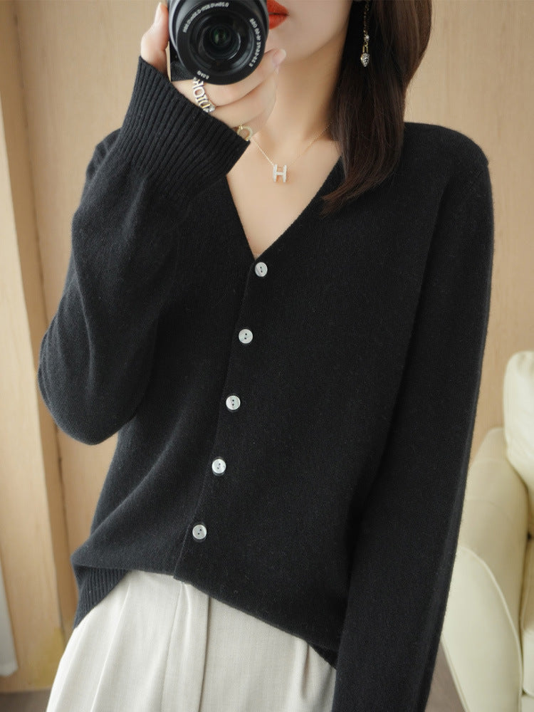 Women's Button-Down Cardigan | V-Neck & Long Sleeve
