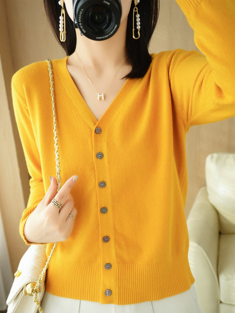 Women's Button-Down Cardigan | V-Neck & Long Sleeve