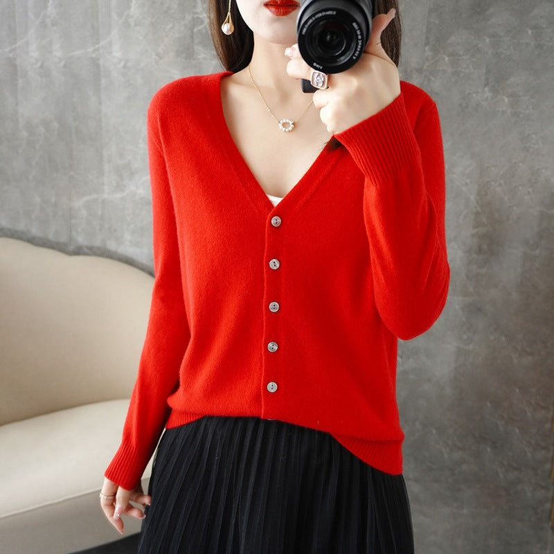 Women's Button-Down Cardigan | V-Neck & Long Sleeve