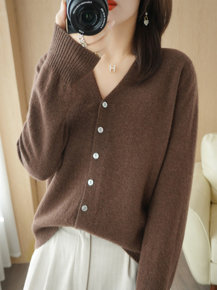 Women's Button-Down Cardigan | V-Neck & Long Sleeve