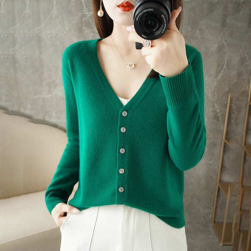 Women's Button-Down Cardigan | V-Neck & Long Sleeve