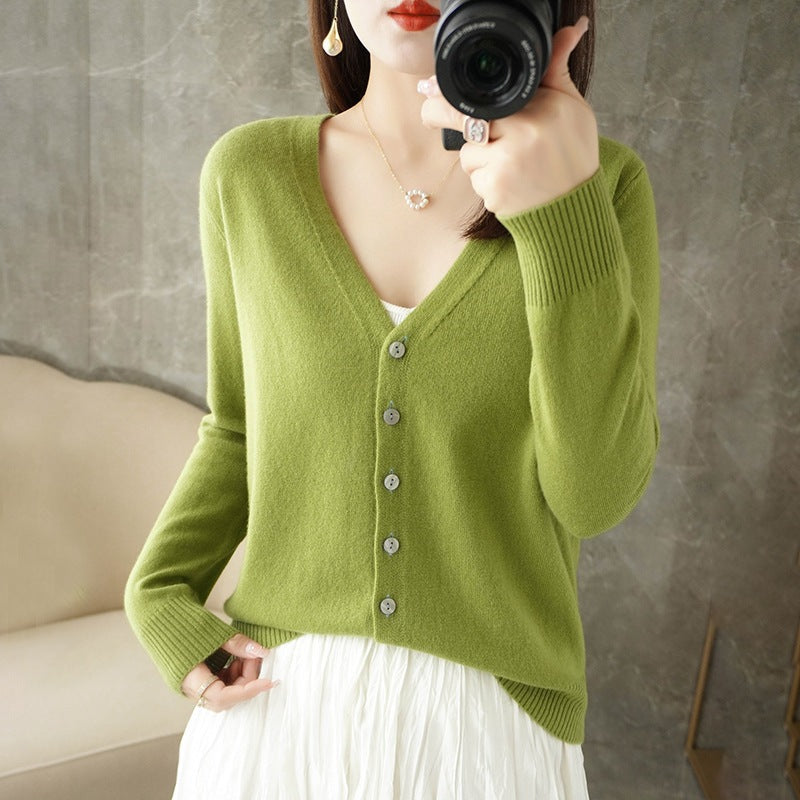 Women's Button-Down Cardigan | V-Neck & Long Sleeve