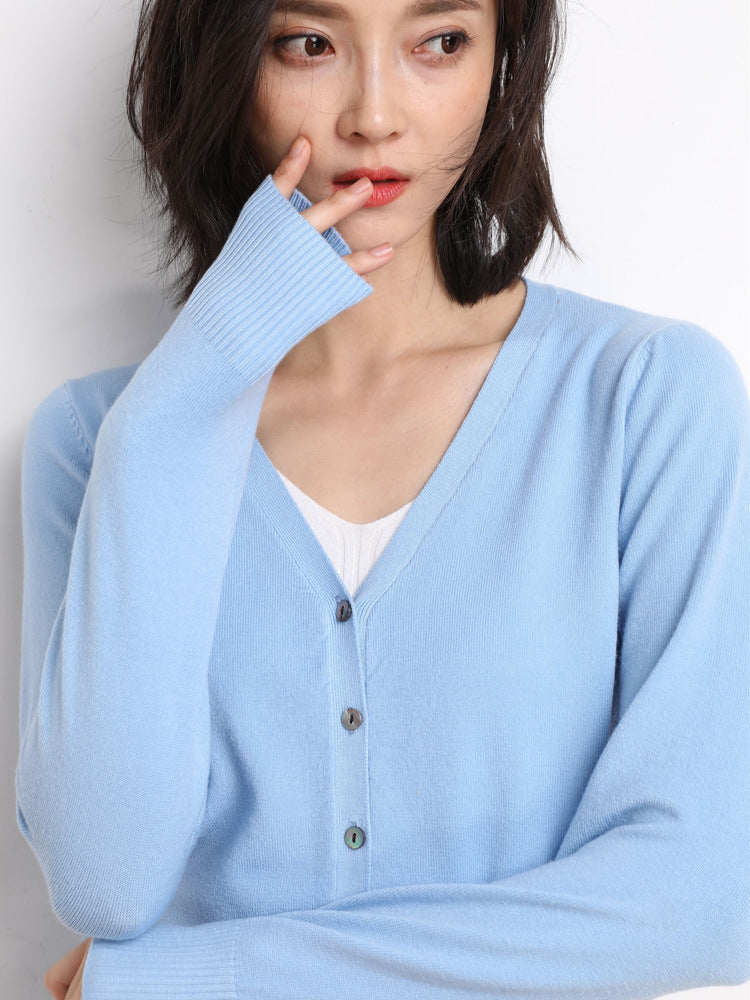 Women's Button-Down Cardigan | V-Neck & Long Sleeve