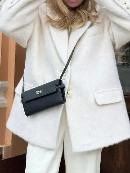 Women's Button-Front Blazer | Notched Collar & Flap Pockets
