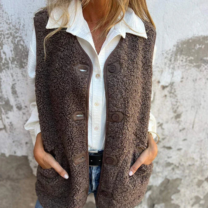 Women's Buttoned Cardigan Vest | Warm & Sleeveless Design 6