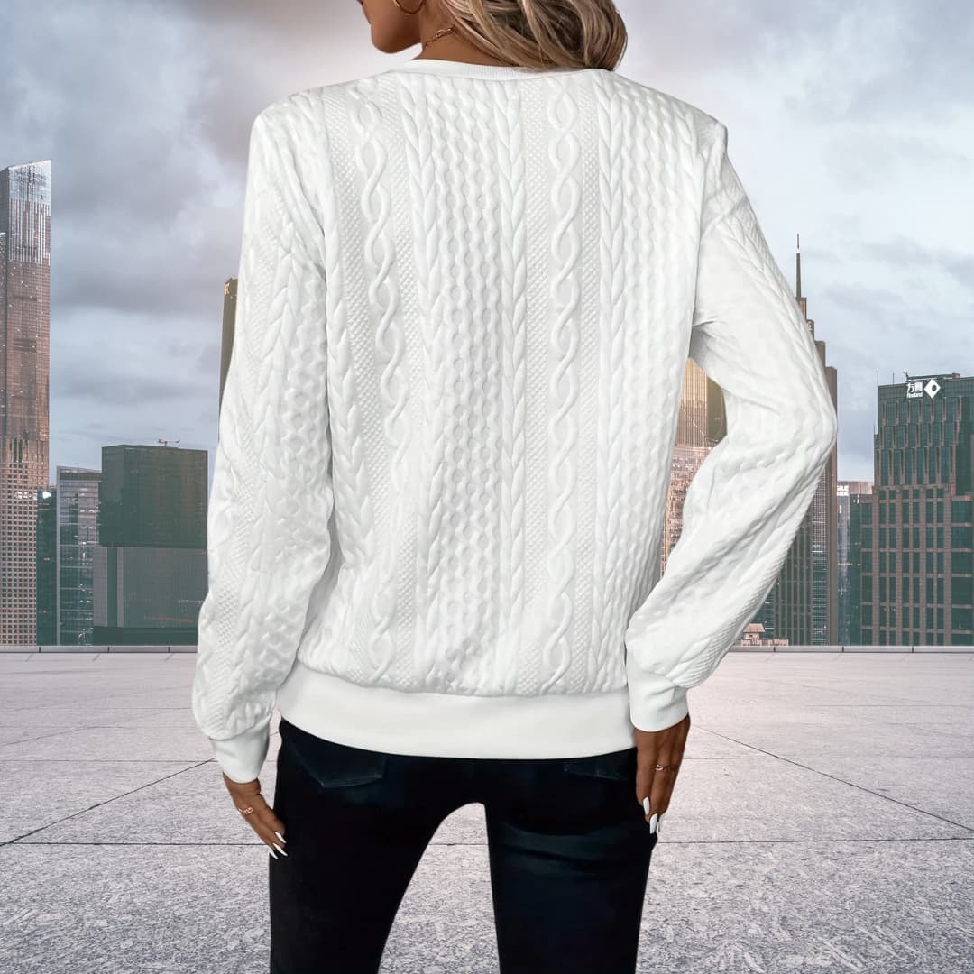 Women's Cable Knit Zip Up Sweater | Cosy & Versatile