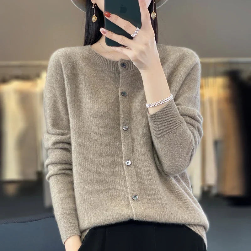 Women's Cardigan | Button-Front, Ribbed Trim Knit