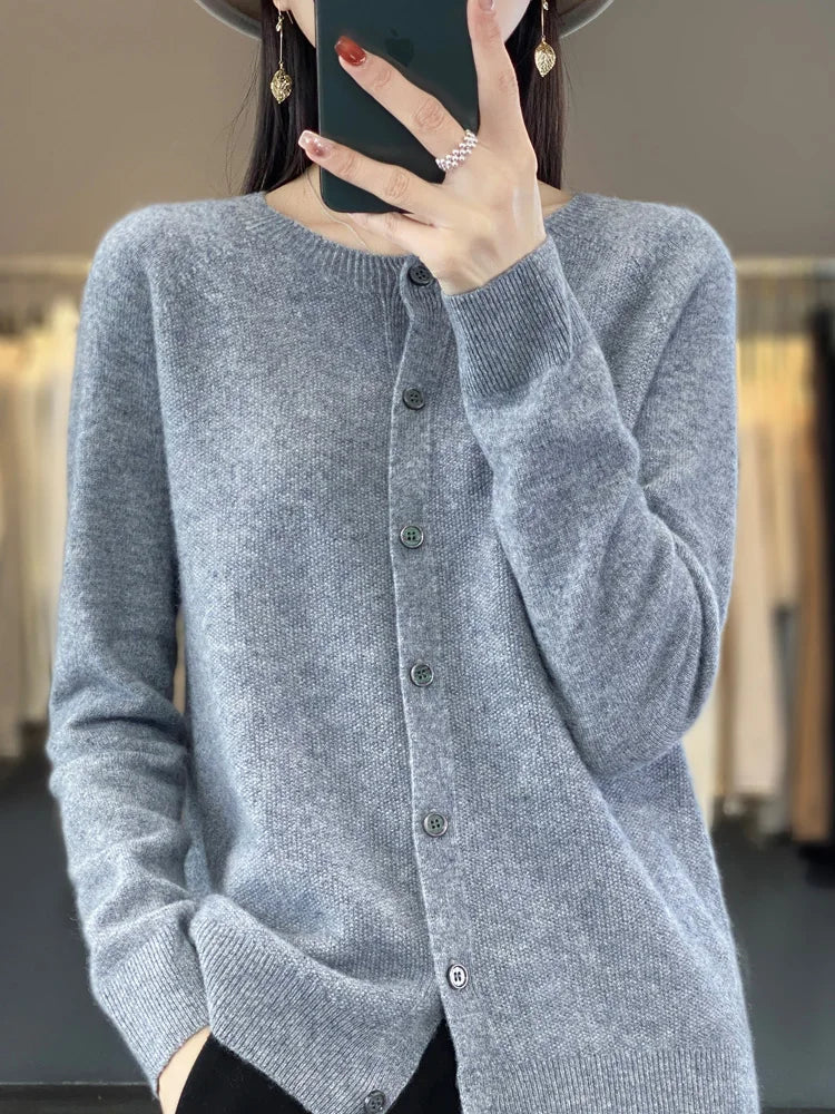 Women's Cardigan | Button-Front, Ribbed Trim Knit