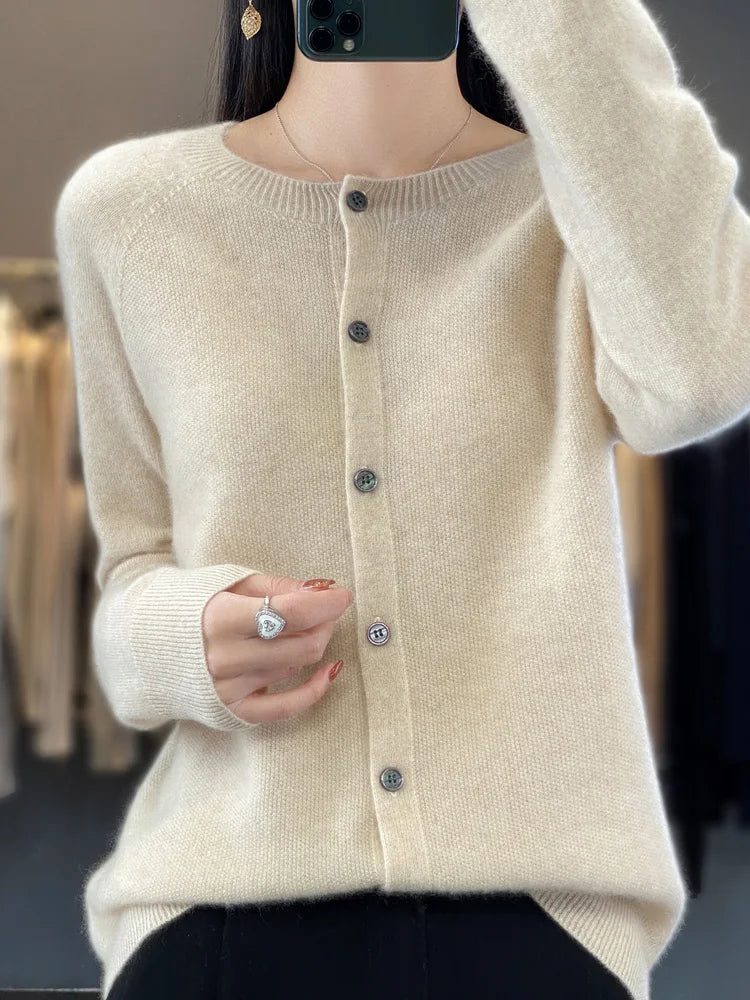 Women's Cardigan | Button-Front, Ribbed Trim Knit