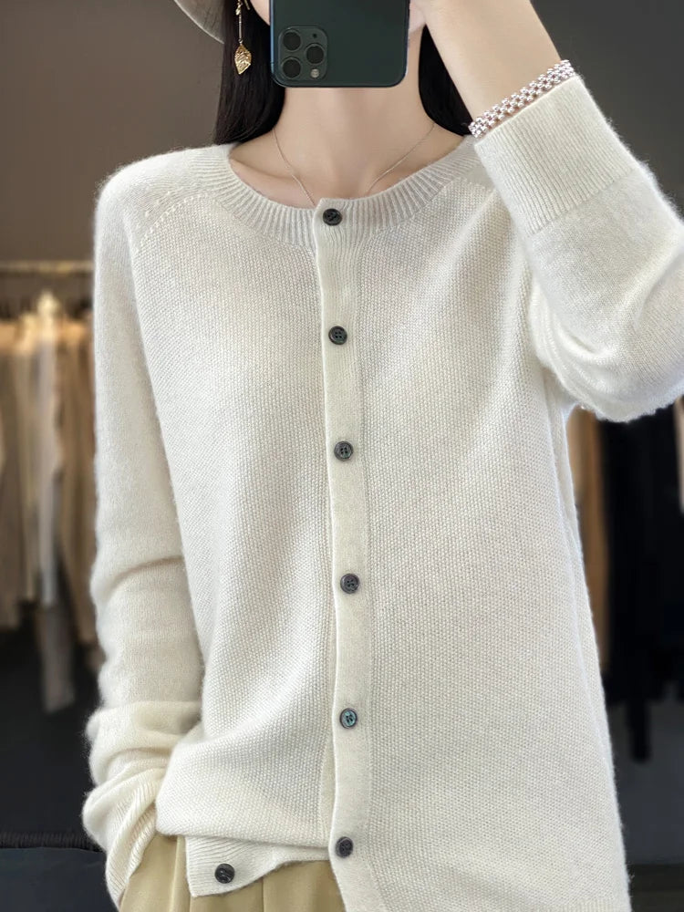 Women's Cardigan | Button-Front, Ribbed Trim Knit