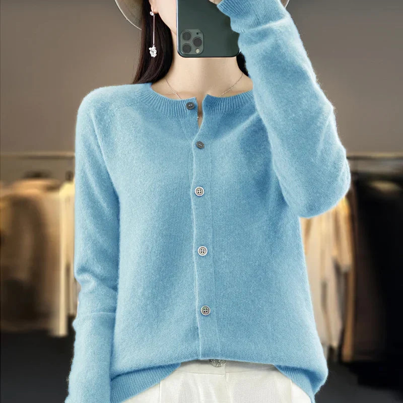 Women's Cardigan | Button-Front, Ribbed Trim Knit