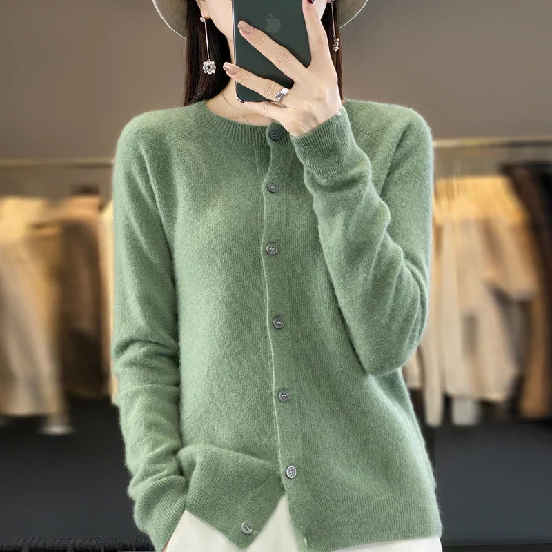 Women's Cardigan | Button-Front, Ribbed Trim Knit
