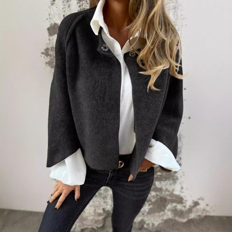 Women's Cardigan | Cropped Boxy Cut, Round Neckline