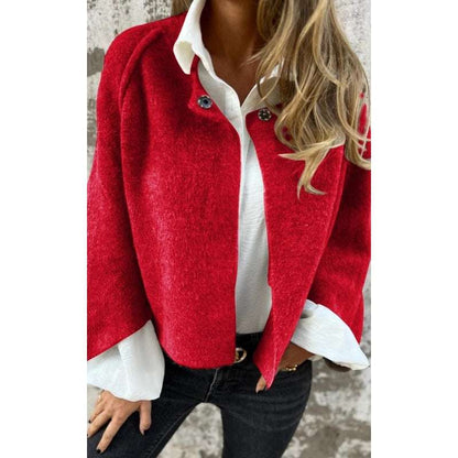 Women's Cardigan | Cropped Boxy Cut, Round Neckline