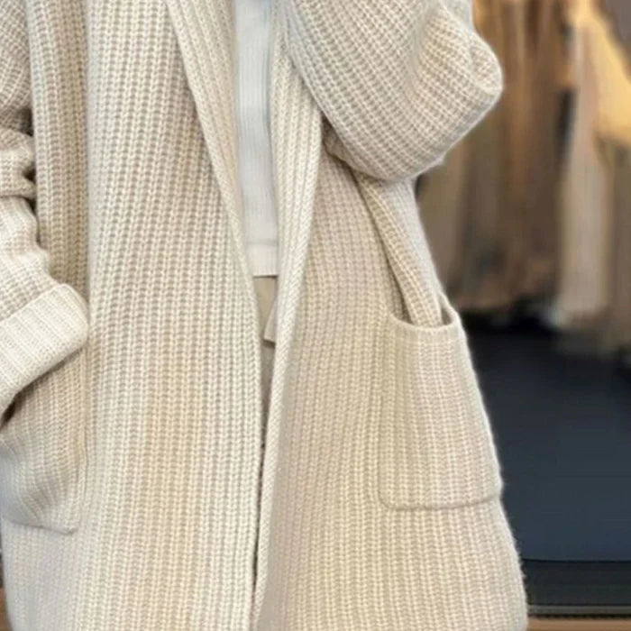 Women's Cardigan | Open Front, Longline Patch Pockets
