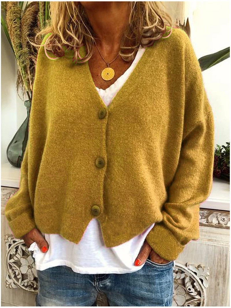 Women's Cardigan | V-Neck, Three-Button Front