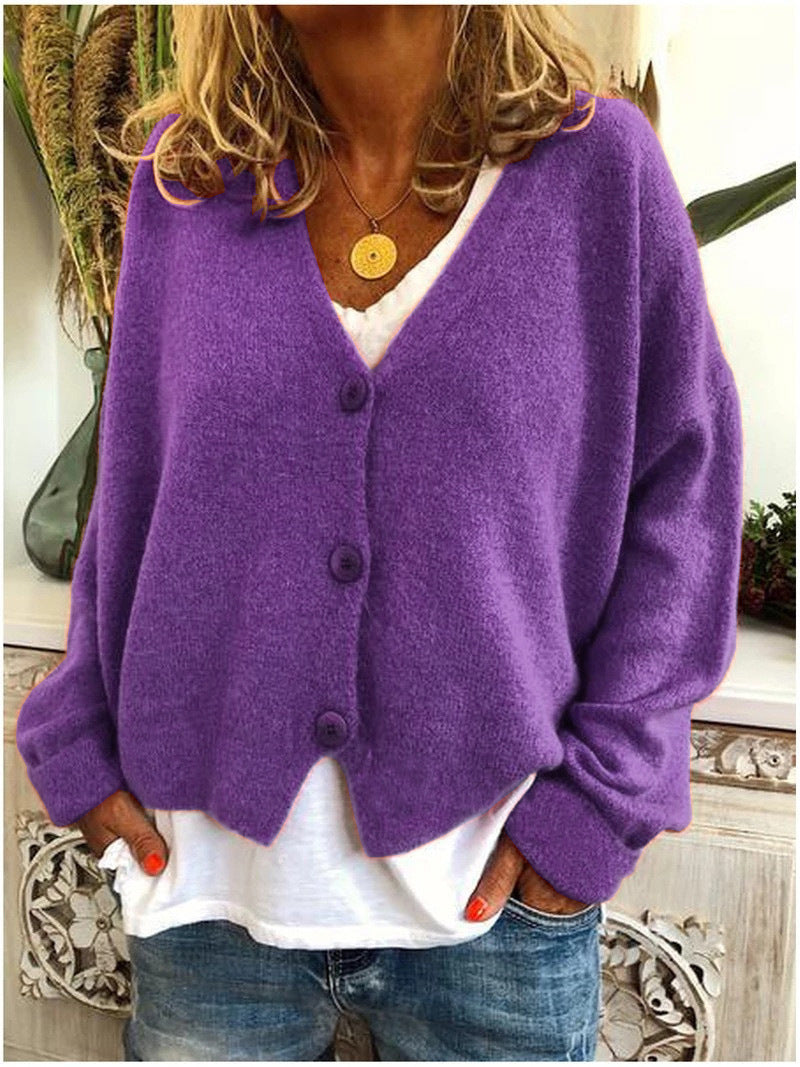 Women's Cardigan | V-Neck, Three-Button Front