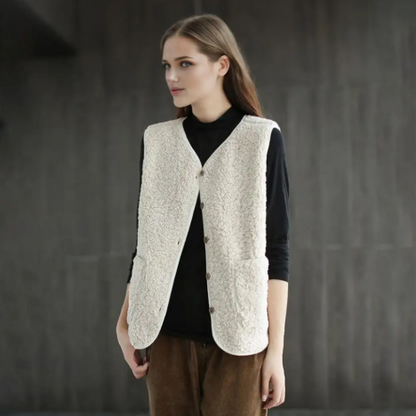 Women's Cardigan Vest | Button Front, Patch Pockets