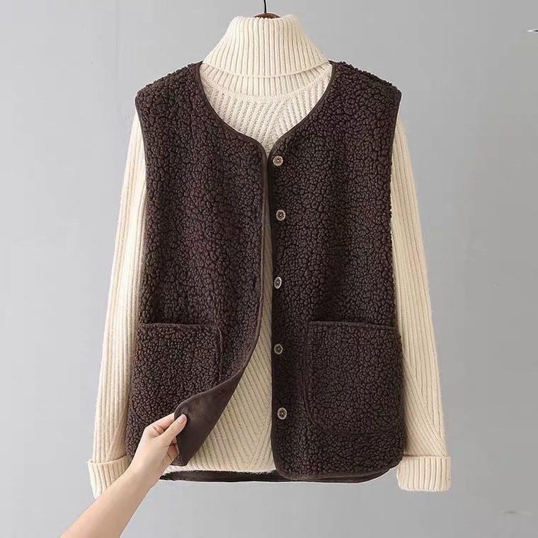 Women's Cardigan Vest | Button Front, Patch Pockets