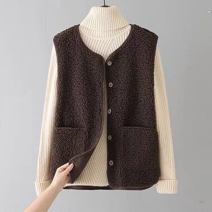 Women's Cardigan Vest | Button Front, Patch Pockets