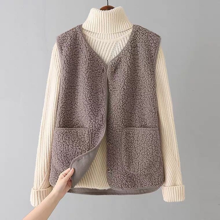 Women's Cardigan Vest | Button Front, Patch Pockets