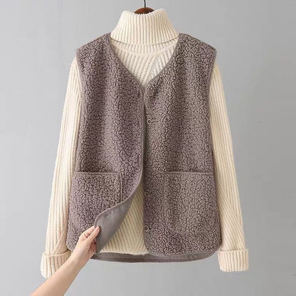 Women's Cardigan Vest | Button Front, Patch Pockets