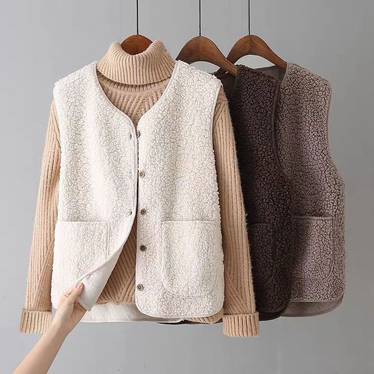 Women's Cardigan Vest | Button Front, Patch Pockets