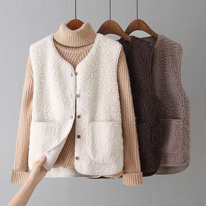 Women's Cardigan Vest | Button Front, Patch Pockets