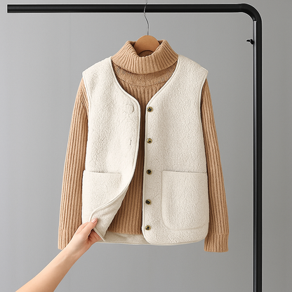 Women's Cardigan Vest | Button Front, Patch Pockets
