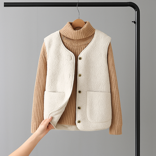 Women's Cardigan Vest | Button Front, Patch Pockets