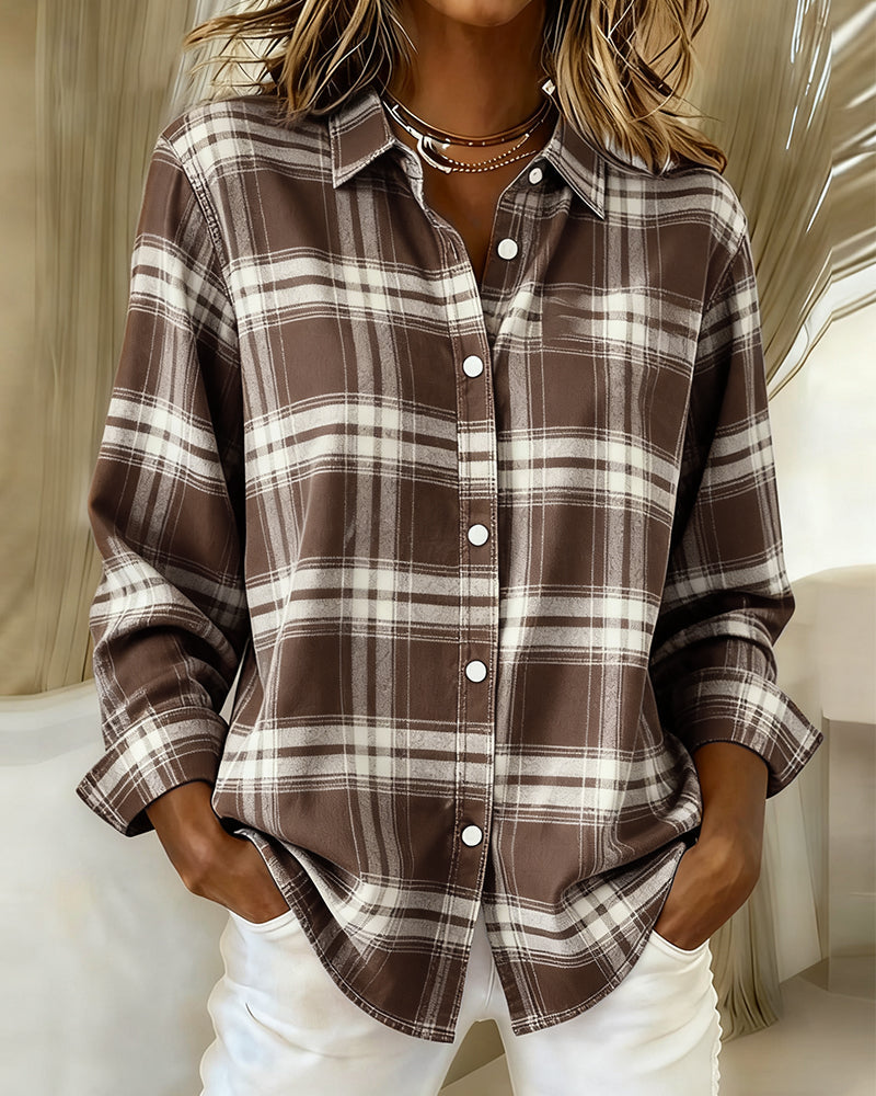 Women's Checked Shirt | Notched Collar Design 10