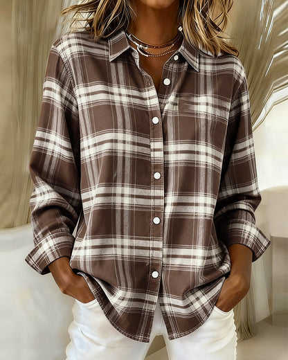 Women's Checked Shirt | Notched Collar Design 10