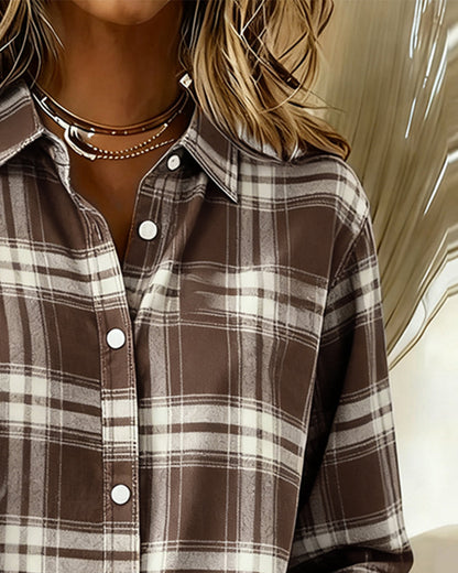 Women's Checked Shirt | Notched Collar Design 11