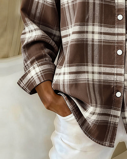 Women's Checked Shirt | Notched Collar Design 12