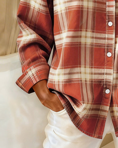 Women's Checked Shirt | Notched Collar Design 15