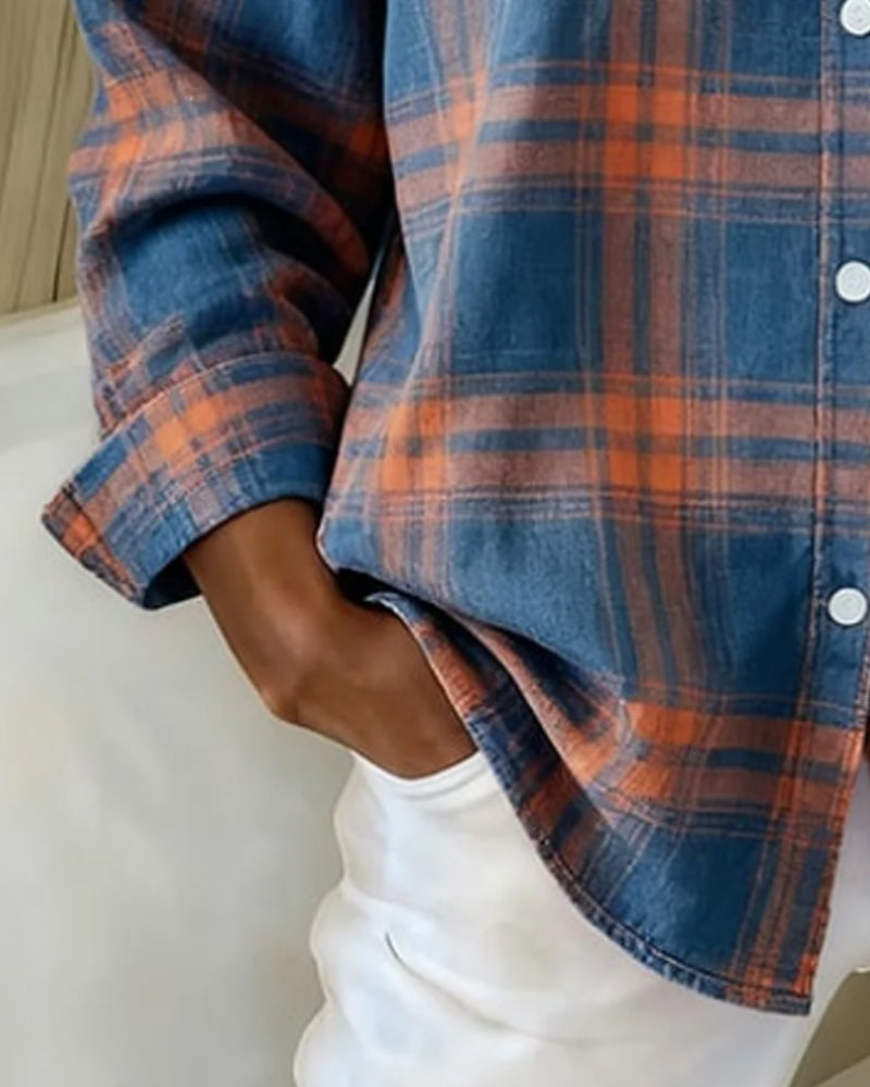 Women's Checked Shirt | Notched Collar Design 2