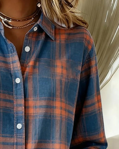 Women's Checked Shirt | Notched Collar Design 3