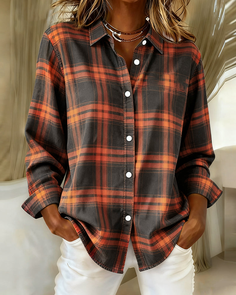 Women's Checked Shirt | Notched Collar Design 4