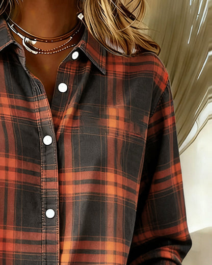 Women's Checked Shirt | Notched Collar Design 5