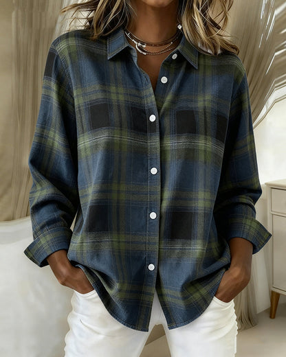 Women's Checked Shirt | Notched Collar Design 7