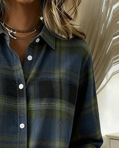 Women's Checked Shirt | Notched Collar Design 8