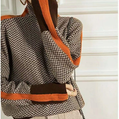 Women's Chevron Turtleneck Sweater | Cosy & Stylish